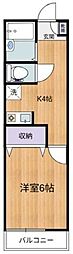 カーサベルデ 1Kの間取図画像