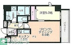メゾン・プティシエル 1LDKの間取図画像