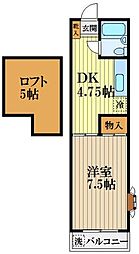 雅ミヤビ17ワイズ 1DKの間取図画像