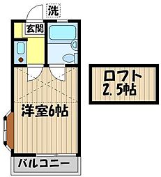 ヴィラフローラ 1Kの間取図画像