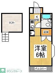 ヴィラ・アベニュ 1Kの間取図画像