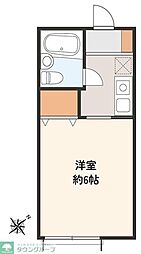 日昭ハイツ 1Kの間取図画像