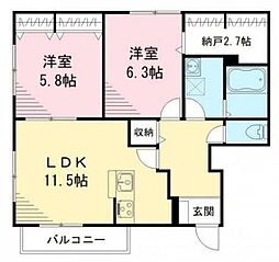 PINELEAF 2LDKの間取図画像
