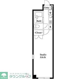 アンプルールフェール武蔵野 1Kの間取図画像