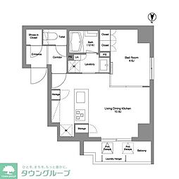LumiCourtMITAKA 1LDKの間取図画像
