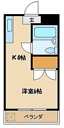 小平サニーハウス 1Kの間取図画像