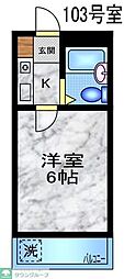 ヴィラ田無 1Kの間取図画像