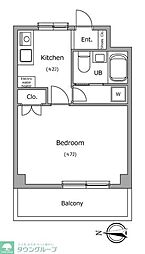 アネックス調布 1Kの間取図画像