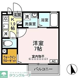 アンフラーゼ 1Kの間取図画像
