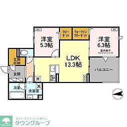 樹楽 2LDKの間取図画像