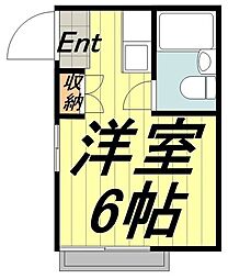山桜ハイツ ワンルームの間取図画像