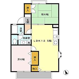 コーボック飛田給・B 2LDKの間取図画像