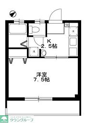 アンズハイム 1Kの間取図画像