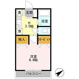ウェール 1Kの間取図画像