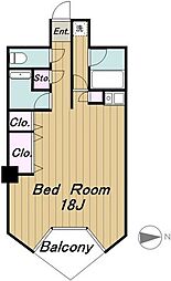 JR埼京線 恵比寿駅 徒歩6分の賃貸マンション 2階ワンルームの間取り