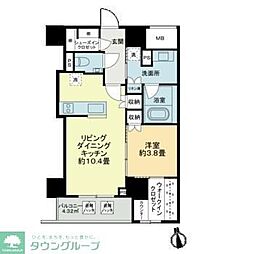 都営浅草線 東日本橋駅 徒歩2分の賃貸マンション 6階1LDKの間取り
