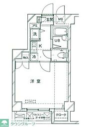 JR山手線 代々木駅 徒歩3分の賃貸マンション 4階1Kの間取り