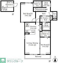 東京メトロ丸ノ内線 四谷三丁目駅 徒歩3分の賃貸テラスハウス 2階2SLDKの間取り