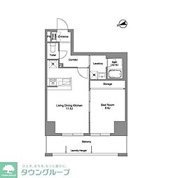 東京メトロ丸ノ内線 西新宿駅 徒歩5分の賃貸マンション 2階1LDKの間取り