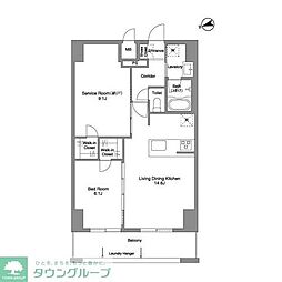 東京メトロ丸ノ内線 西新宿駅 徒歩5分の賃貸マンション 13階1SLDKの間取り