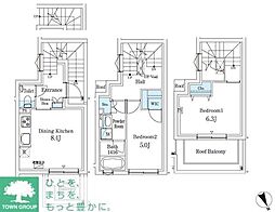 ＡＧＲＡＴＩＯ　ＴＥＲＲＡＣＥ　恵比寿 2階2DKの間取り
