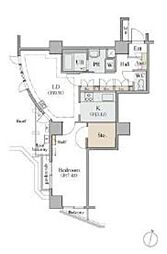 JR山手線 渋谷駅 徒歩11分の賃貸マンション 12階1LDKの間取り
