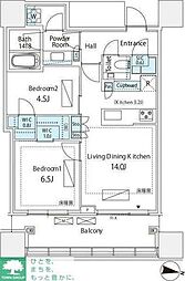 パークコート渋谷ザタワー 26階2LDKの間取り