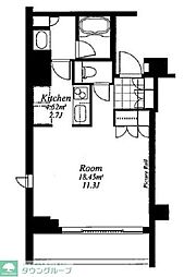 JR総武線 千駄ケ谷駅 徒歩5分の賃貸マンション 6階ワンルームの間取り