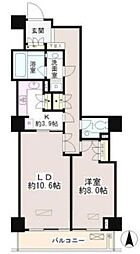 JR山手線 恵比寿駅 徒歩10分の賃貸マンション 8階1LDKの間取り