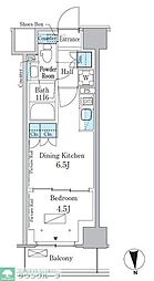 JR総武線 大久保駅 徒歩6分の賃貸マンション 1階1DKの間取り