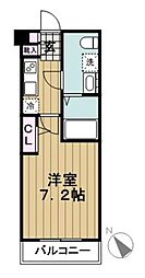 東急大井町線 大岡山駅 徒歩12分の賃貸マンション 4階1Kの間取り