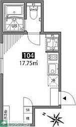 京王井の頭線 明大前駅 徒歩5分の賃貸アパート 1階ワンルームの間取り