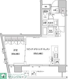 都営大江戸線 西新宿五丁目駅 徒歩7分の賃貸マンション 3階1LDKの間取り
