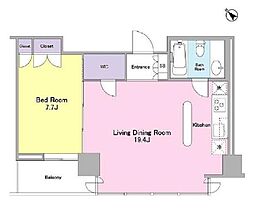 小田急小田原線 参宮橋駅 徒歩7分の賃貸マンション 10階1LDKの間取り