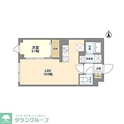 京王線 笹塚駅 徒歩6分の賃貸マンション 2階1LDKの間取り