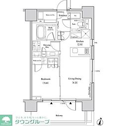 ザ・パークハビオ代々木 1LDKの間取図画像