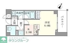 京王線 幡ヶ谷駅 徒歩7分の賃貸マンション 4階ワンルームの間取り