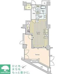パークアクシスプレミア表参道 地下1階ワンルームの間取り