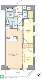 京王線 幡ヶ谷駅 徒歩2分の賃貸マンション 2階2LDKの間取り