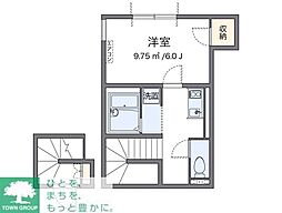 東京メトロ半蔵門線 青山一丁目駅 徒歩8分の賃貸アパート 2階1Kの間取り