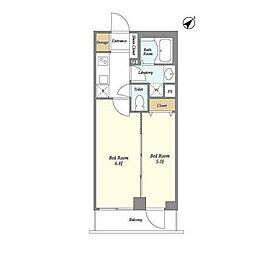 ミュプレ渋谷 1階2Kの間取り