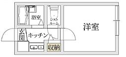 東急東横線 祐天寺駅 徒歩17分の賃貸アパート 1階1Kの間取り
