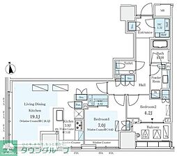 東京メトロ半蔵門線 半蔵門駅 徒歩8分の賃貸マンション 9階2LDKの間取り