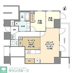 東京メトロ有楽町線 麹町駅 徒歩3分の賃貸マンション 6階2SLDKの間取り