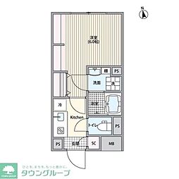 京王線 笹塚駅 徒歩9分の賃貸マンション 1階1Kの間取り