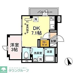 JR山手線 恵比寿駅 徒歩7分の賃貸アパート 3階1DKの間取り