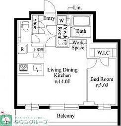 JR総武線 千駄ケ谷駅 徒歩5分の賃貸マンション 2階1LDKの間取り