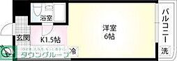 東京メトロ日比谷線 六本木駅 徒歩5分の賃貸マンション 3階ワンルームの間取り