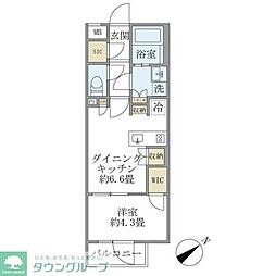 東京メトロ東西線 早稲田駅 徒歩7分の賃貸マンション 3階1DKの間取り