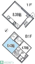 東急田園都市線 三軒茶屋駅 徒歩10分の賃貸マンション 1階2DKの間取り
